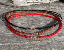 Load image into Gallery viewer, Good luck Thin Bracelet, Positive Energy, Copper Beads Bracelet, Waterproof Bracelet, Bracelet for kids, Protection Bracelet, Red string.