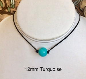 Gemstone Necklace, Genuine Natural Gemstone Bead, Canadian Jade, Jadeite, Lapis, Tiger Eye, Turquoise, Simple Thin Necklace, Jade Choker.