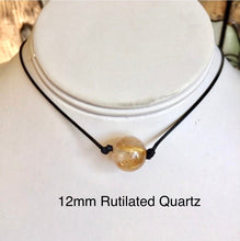 Load image into Gallery viewer, Gemstone Necklace, Genuine Natural Gemstone Bead, Canadian Jade, Jadeite, Lapis, Tiger Eye, Turquoise, Simple Thin Necklace, Jade Choker.