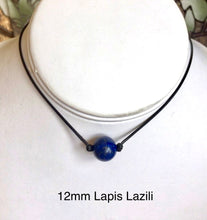 Load image into Gallery viewer, Gemstone Necklace, Genuine Natural Gemstone Bead, Canadian Jade, Jadeite, Lapis, Tiger Eye, Turquoise, Simple Thin Necklace, Jade Choker.