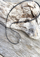 Load image into Gallery viewer, Gemstone Necklace, Black Rutilated Quartz Necklace, Brown Cord Necklace, Simple Thin Necklace, Black Choker Necklace.