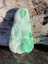 Load image into Gallery viewer, Certified Grade A Natural Untreated Jadeite, Emerald Green Jadeite, Jadeite Dragon Pendant, Jade Dragon Amulet, Jadeite Pendant Necklace.