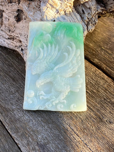 Certified Grade A Natural Untreated Jadeite, Emerald Green Jadeite, Jadeite Eagle Pendant, Jade Eagle Pendant, Jadeite Pendant Necklace