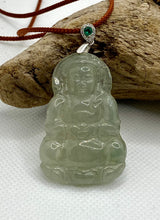 Load image into Gallery viewer, Certified A-Grade Jadeite Guan Yin, ICY Green Jadeite Pendant, Jadeite Guanyin Buddha, Jadeite Guanyin Pendant Necklace, gift for mom.