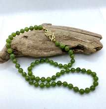 Load image into Gallery viewer, Canadian Jade Necklace, Green Jade Beaded Necklace, Canadian Jade Bead Necklace, Nephrite Jade Necklace, Custom Sized Knotted Bead Necklace.