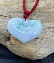 Load image into Gallery viewer, Certified Grade A Green Jadeite Pendant Necklace, Jadeite Heart Pendant, Lucky Jade Necklace, Love Jade Necklace, Jade necklace for women.