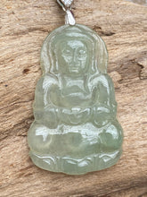 Load image into Gallery viewer, Certified A-Grade Jadeite Guan Yin, ICY Green Jadeite Pendant, Jadeite Guanyin Buddha, Jadeite Guanyin Pendant Necklace, gift for mom.