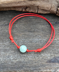 Waterproof Bracelet, Jadeite Bead Bracelet, Jadeite Bracelet, Jade Anklet, Protection Bracelet, Lucky Jade Bracelet, Mother & Daughter Gift.