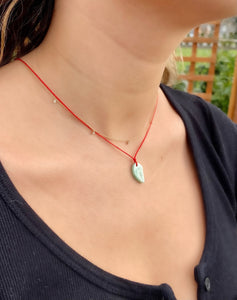 Dainty Jadeite Pendant Necklace, Green Jade Leaf Charm, Emerald Green Jadeite Pendant, Dainty Jade Leaf Necklace, Jade necklace for girl