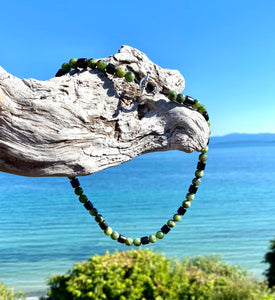 Mens Jade Beads Necklace, Black Sandalwood Beads, Canadian Nephrite Jade, Jade Necklace for Him, Mens Wood Beads Necklace, necklace for guy.