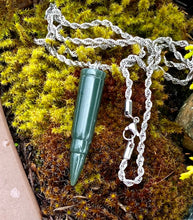 Load image into Gallery viewer, Nephrite Jade Pendant Necklace, Green Jade Necklace, Safety Guardian Protection Necklace, Jade for Men, Jade for Boyfriend, Jade Bullet.