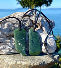 Load image into Gallery viewer, Set of Authentic Natural Canadian Jade, Nephrite Jade Pendants Canada Jade Pendants Mens Jade Necklace, Jade for Couples, Father &amp; Son Jade.