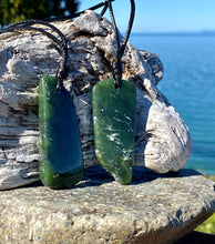 Load image into Gallery viewer, Set of Authentic Natural Canadian Jade, Nephrite Jade Pendants Canada Jade Pendants Mens Jade Necklace, Jade for Couples, Father &amp; Son Jade.