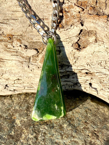 Authentic Natural Canadian Jade, Nephrite Jade Pendant, Canada Jade Pendant, Mens Jade Necklace, Jade for Mens, Stainless Steel Necklace.