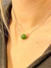 Load image into Gallery viewer, Dainty Jade Necklace, Green Jade Bead Necklace, Canadian Nephrite Jade Pendant, Natural jade necklace Jade Necklace, jade necklace for women