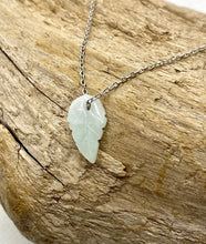 Load image into Gallery viewer, Dainty Jadeite Pendant Necklace, Jade Leaf Charm Necklace, Jadeite Pendant, Dainty Jade Leaf Chain Necklace, Jade necklace for girls.