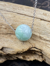 Load image into Gallery viewer, Jade Bead necklace, Jadeite Dragon Ball Pendant, Jadeite Pendant Necklace, Lucky Jade Necklace, Simple Jade Choker, jade necklace for girls.