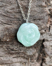 Load image into Gallery viewer, Dainty Jade necklace, Jadeite Rose Pendant, Natural Jadeite Necklace, Jade Rose Pendant, Jade Necklace, Jade Choker, Jade necklace girls