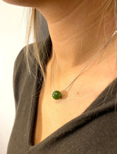 Load image into Gallery viewer, Dainty Jade Necklace, Green Jade Bead Necklace, Canadian Nephrite Jade Pendant, Natural jade necklace Jade Necklace, jade necklace for women