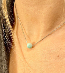 Good Luck Jade Necklace, Jade Necklace for Girls, Dainty Green Jade Bead Necklace, jade necklace for women, Lucky Jade Necklace for Her.