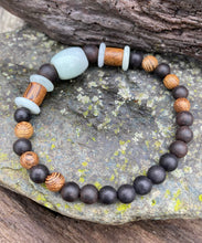 Load image into Gallery viewer, Healing Bracelets, Mala Wood Beads Bracelet, Jade Bead Bracelet, Lucky Jade Bracelet, Jadeite Jade Bracelet, Jade Sandalwood Bracelet.