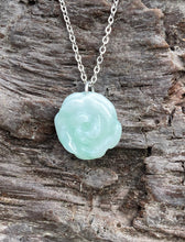 Load image into Gallery viewer, Dainty Jade necklace, Jadeite Rose Pendant, Natural Jadeite Necklace, Jade Rose Pendant, Jade Necklace, Jade Choker, Jade necklace girls