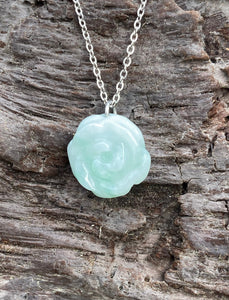 Dainty Jade necklace, Jadeite Rose Pendant, Natural Jadeite Necklace, Jade Rose Pendant, Jade Necklace, Jade Choker, Jade necklace girls