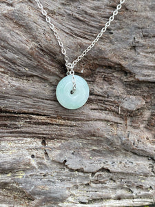 Good Luck Jade Necklace, Jade Necklace for Girls, Dainty Jade Donut Pendant Necklace, jade necklace for women, Lucky Jade Pendant Necklace.