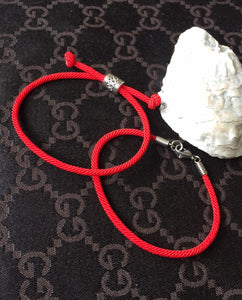 Lucky Red Cord Bracelet, Energy Bracelet, Protection Bracelet, Traveler Bracelet, String Bracelet